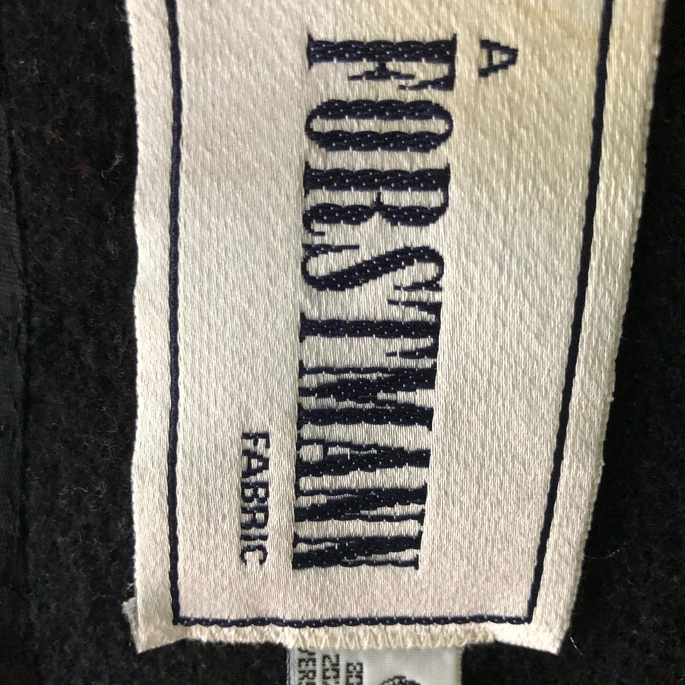 SPENCER DOUGLAS FORSTMANN WOOL BLND BLCK W/BRWN COLLAR & CUFFS USA MADE - Picture 3 of 13